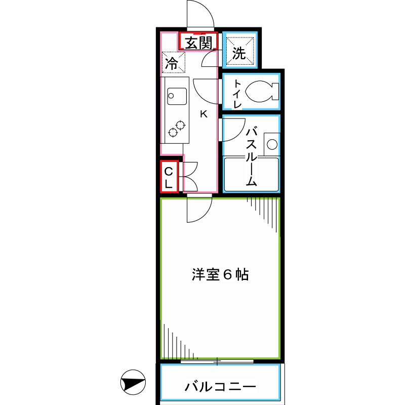 中野区弥生町のマンションの間取り