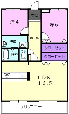 桜井市大字阿部のマンションの間取り