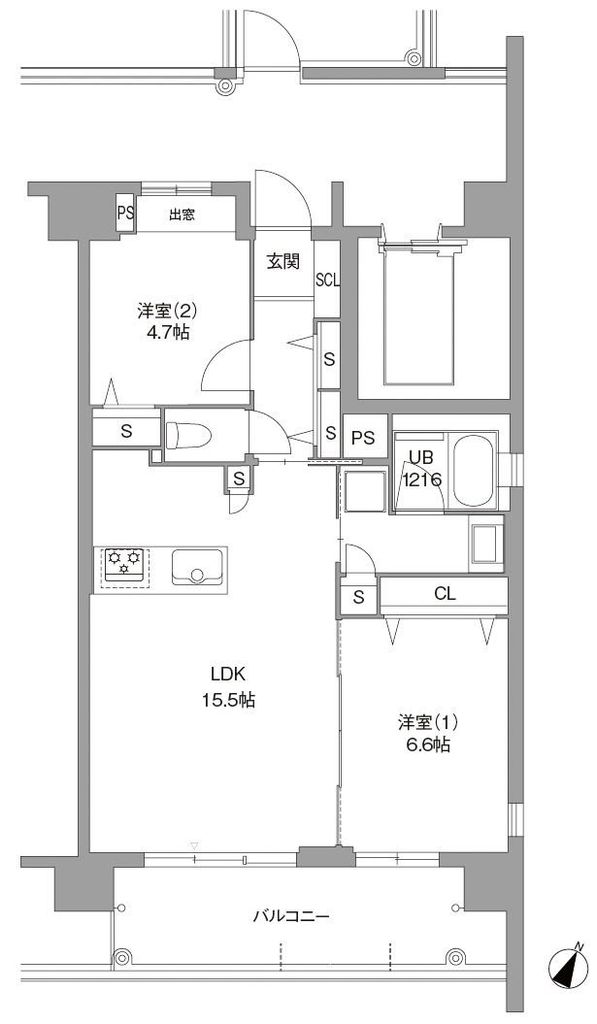 福岡市東区香椎照葉のマンションの間取り