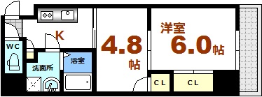 広島市南区松川町のマンションの間取り