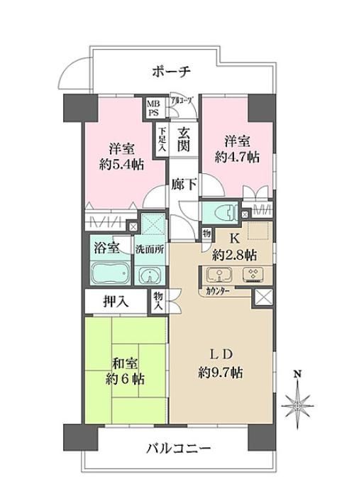 練馬区氷川台のマンションの間取り