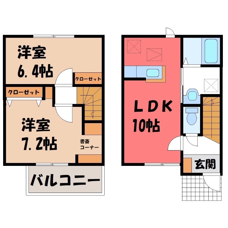 筑西市村田のアパートの間取り