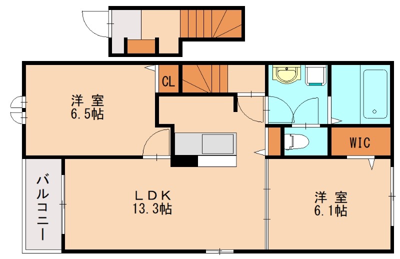 福津市津屋崎のアパートの間取り