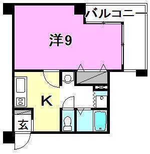 松山市平和通のマンションの間取り