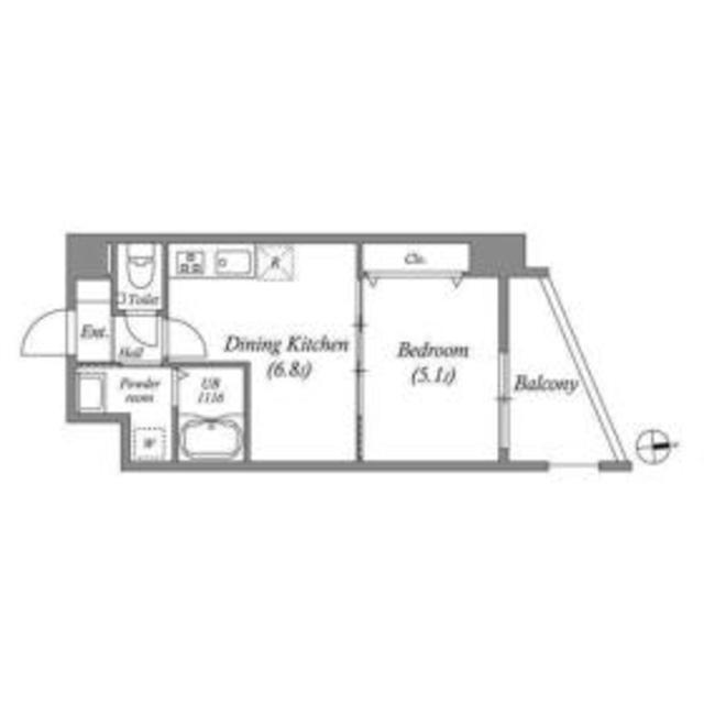 【京都市右京区西京極浜ノ本町のマンションの間取り】