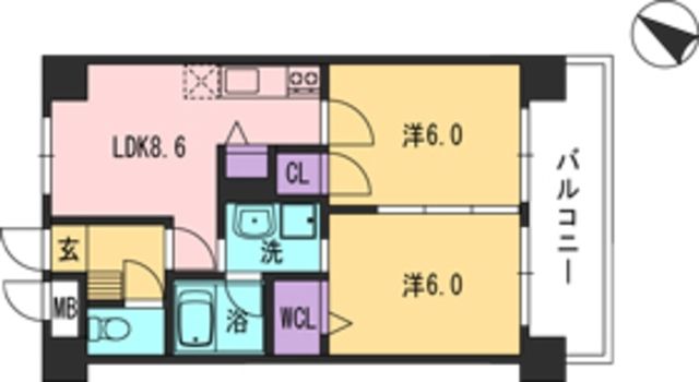 福岡市博多区豊のマンションの間取り