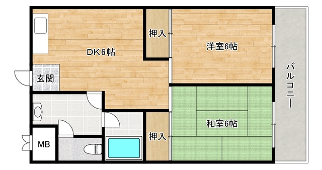 大阪市阿倍野区相生通のマンションの間取り