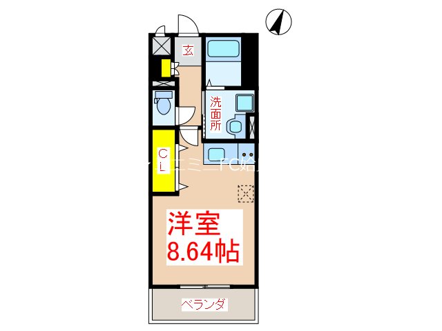 姶良市西餅田のマンションの間取り