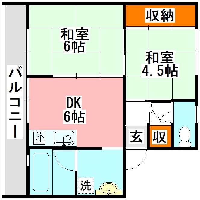 ビレッジハウス飯塚1号の間取り