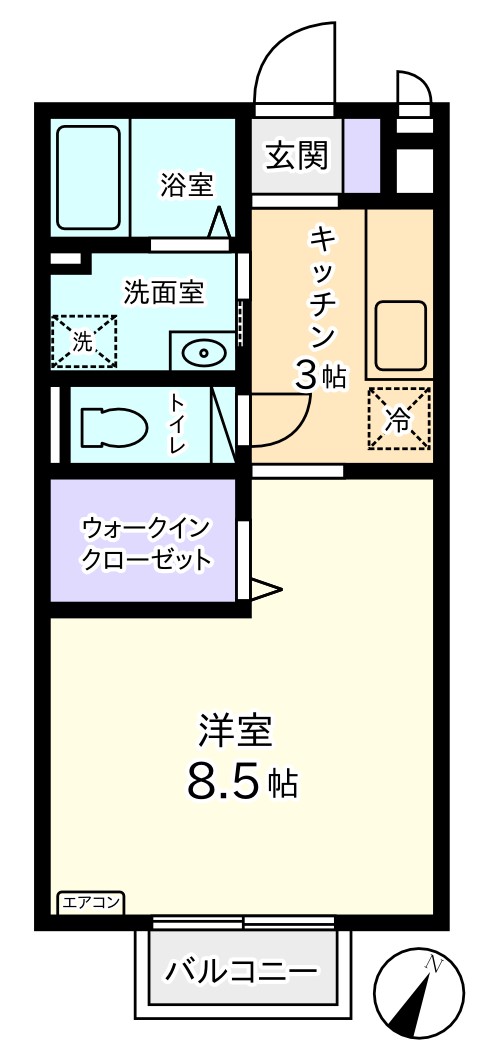 南巨摩郡富士川町小林のアパートの間取り