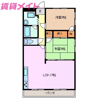 【津市栗真町屋町のマンションの間取り】