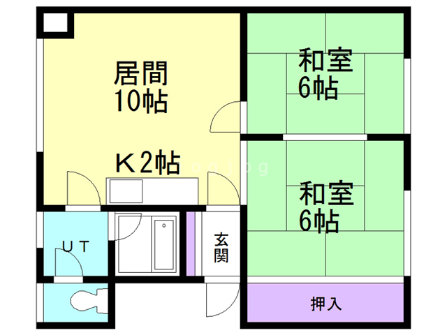 札幌市東区北三十六条東のアパートの間取り