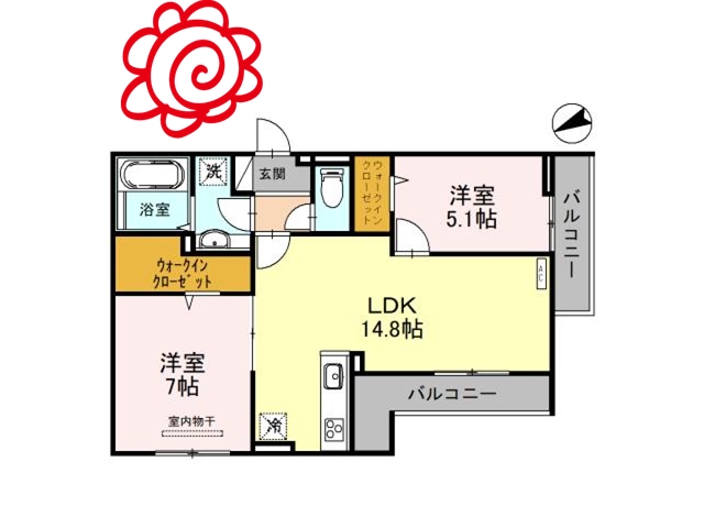 大阪市鶴見区今津南のアパートの間取り