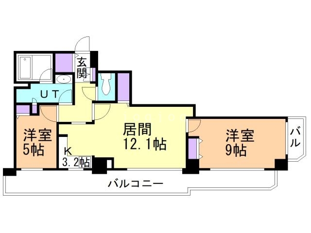 札幌市中央区北三条西のマンションの間取り