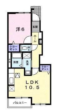 太宰府市吉松のアパートの間取り