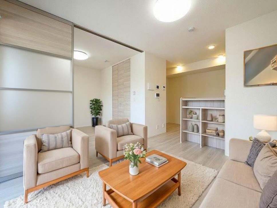 居室・リビング　CGで家具等を配置したもので家具等は含まれません。