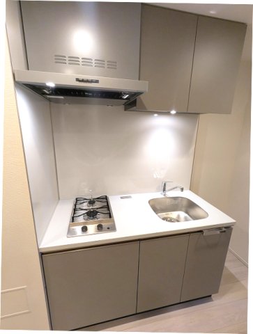 キッチン　ダイニングと独立したガス2口システムキッチン
