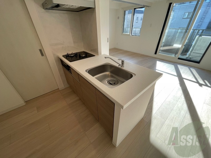 キッチン　２口システムキッチンですのですぐにお料理に使えます！