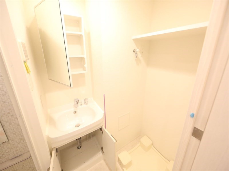 洗面設備　脱衣所　独立洗面台（シャンプードレッサー付）収納スペース有