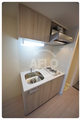 キッチン　プレサンス上町台筆ヶ崎NORTH　2口ガスシステムキッチン