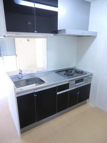 キッチン　３口グリル付システムキッチン