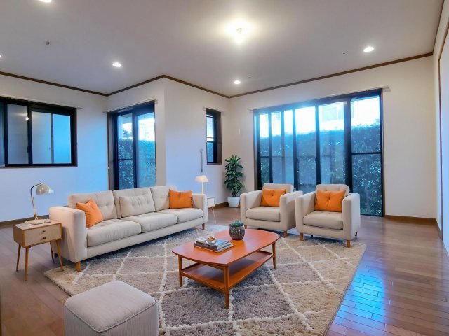 居室・リビング　※家具はCG生成の為、実際に家具はついてきません。ご注意くだ