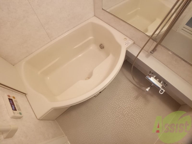 バス・シャワールーム　広々したお風呂で快適にくつろげそうです。