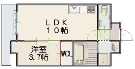 ＪＲ鹿児島本線 竹下駅 徒歩3分 11階建 築21年の間取り写真