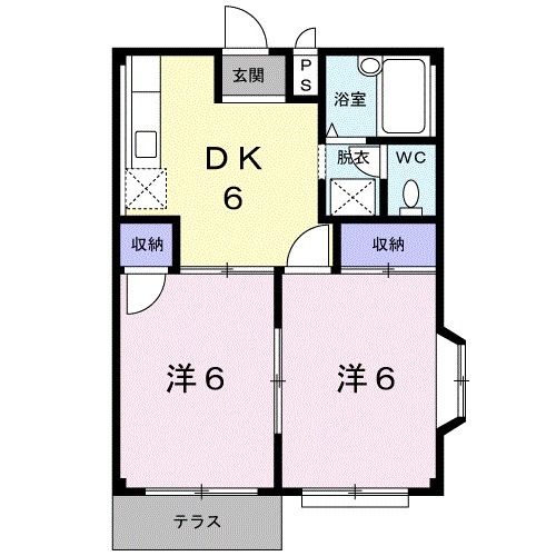 湘南新宿ライン高海 高崎問屋町駅 徒歩17分 2階建 築35年の間取り写真