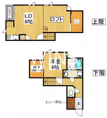 地下鉄箱崎線 千代県庁口駅 徒歩3分 2階建 築16年の間取り写真