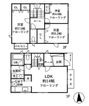 京王井の頭線 高井戸駅 徒歩9分 2階建 築18年の間取り写真