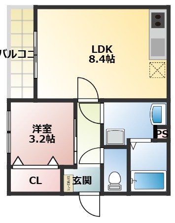 阪神本線 魚崎駅 徒歩12分 3階建 築2年の間取り写真