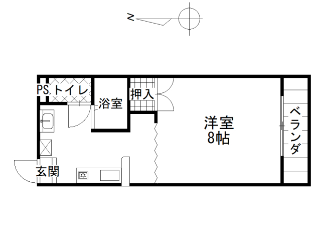 岡山市中区中井のマンションの間取り