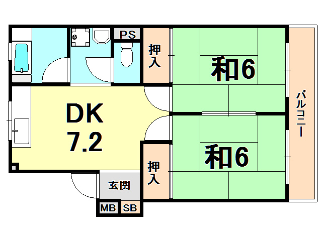 西宮市老松町のマンションの間取り