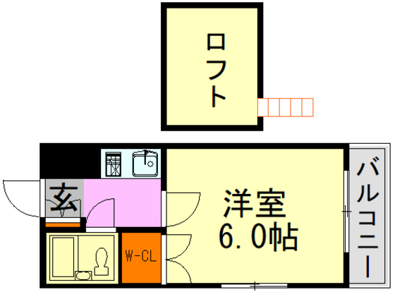 広島市東区牛田東のアパートの間取り