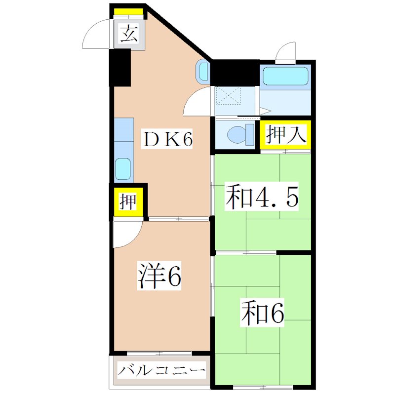 鹿児島市紫原のマンションの間取り