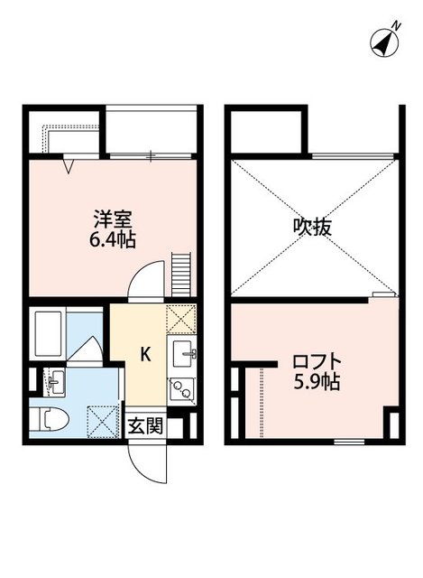 神戸市長田区野田町のアパートの間取り