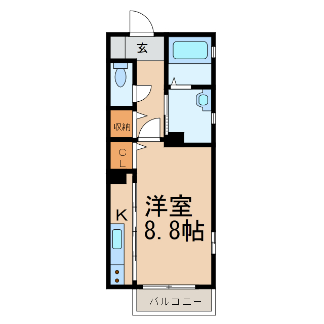 和歌山市松江北のアパートの間取り