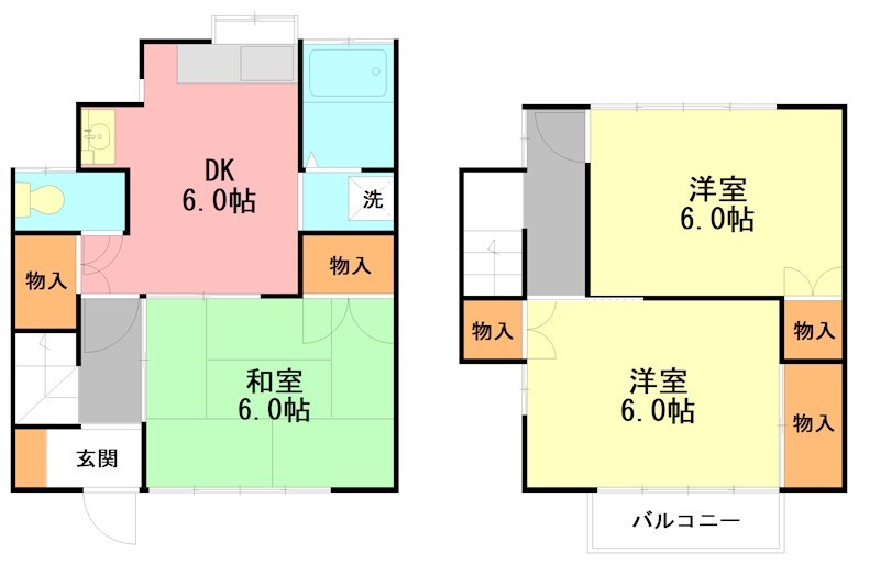 小田原市田島のアパートの間取り