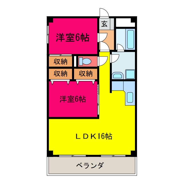 宍粟市山崎町千本屋のマンションの間取り