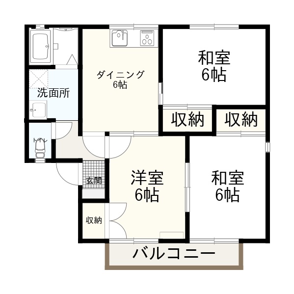 上田市緑が丘のアパートの間取り