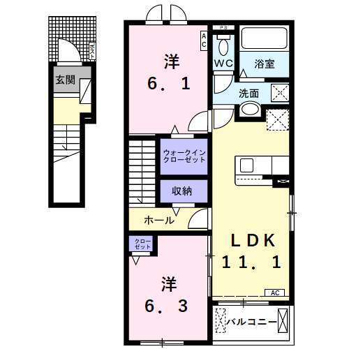 サンシャイン　ワンの間取り