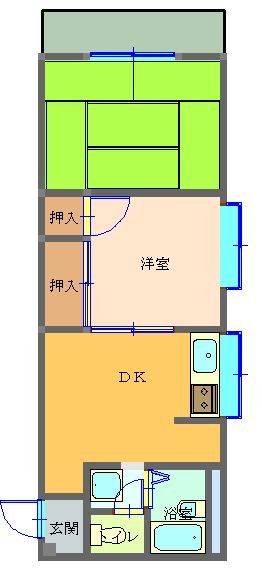 川崎市中原区新城中町のマンションの間取り