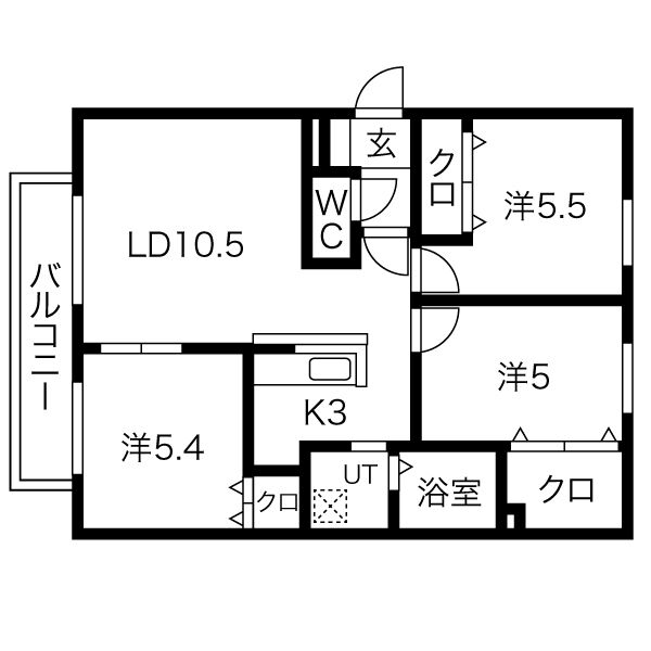 札幌市中央区南十三条西のマンションの間取り