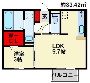 北九州市八幡西区萩原のアパートの間取り