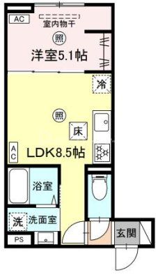 足立区竹の塚のアパートの間取り