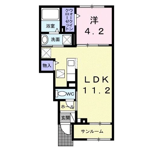 柴田郡大河原町金ケ瀬のアパートの間取り