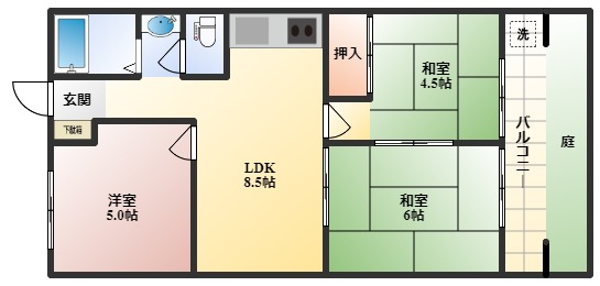 ハイツ上野台A棟の間取り