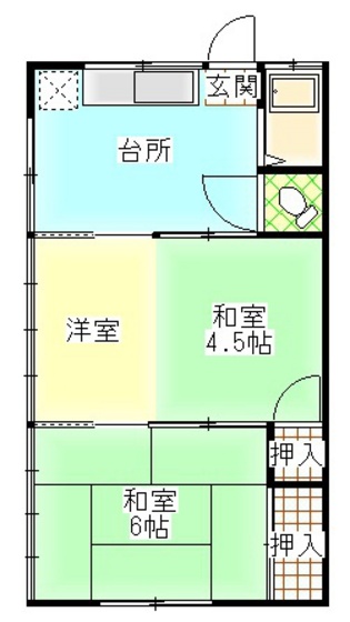 広島市南区南大河町のアパートの間取り