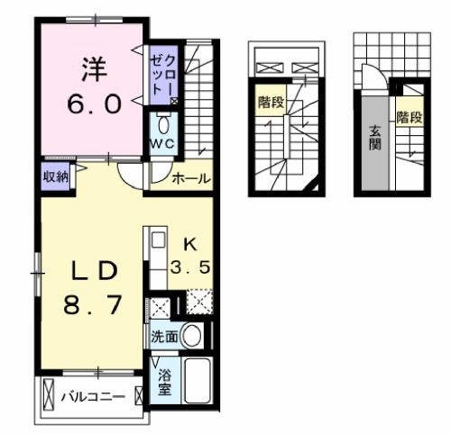 本宮市本宮のアパートの間取り